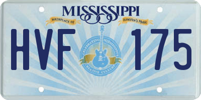 MS license plate HVF175