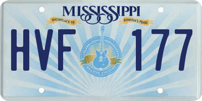 MS license plate HVF177