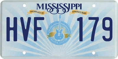 MS license plate HVF179