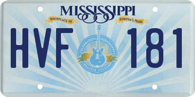 MS license plate HVF181