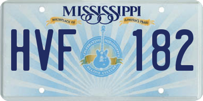 MS license plate HVF182
