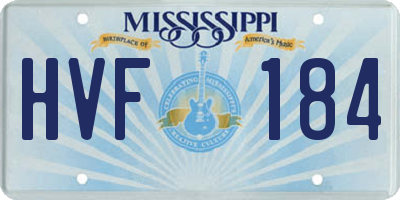 MS license plate HVF184