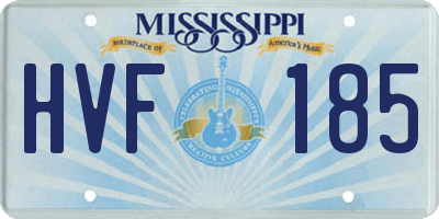 MS license plate HVF185
