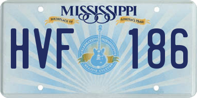 MS license plate HVF186