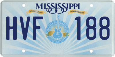 MS license plate HVF188