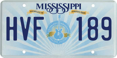 MS license plate HVF189