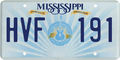 MS license plate HVF191