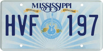 MS license plate HVF197