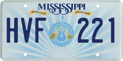 MS license plate HVF221
