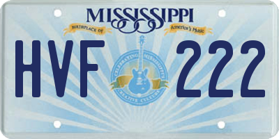 MS license plate HVF222