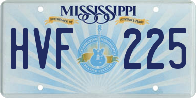 MS license plate HVF225