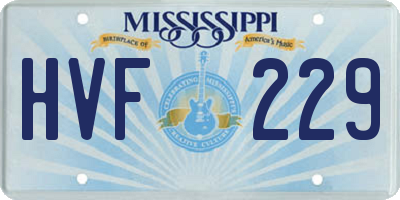 MS license plate HVF229