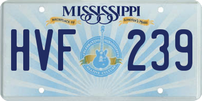 MS license plate HVF239