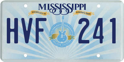 MS license plate HVF241