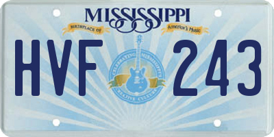 MS license plate HVF243