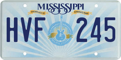 MS license plate HVF245
