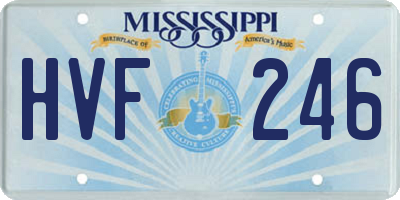 MS license plate HVF246