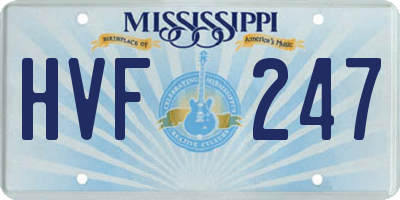 MS license plate HVF247