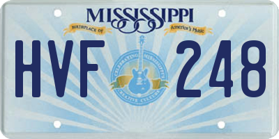 MS license plate HVF248
