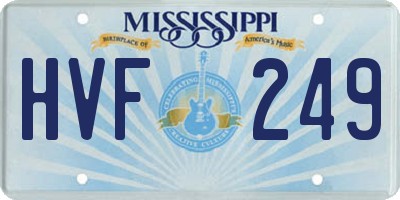 MS license plate HVF249