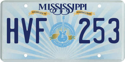 MS license plate HVF253