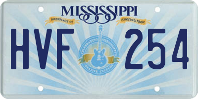 MS license plate HVF254