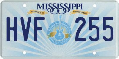 MS license plate HVF255