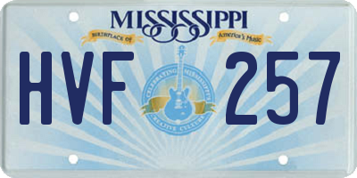 MS license plate HVF257