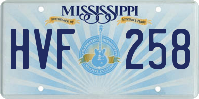 MS license plate HVF258