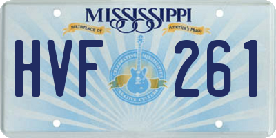 MS license plate HVF261