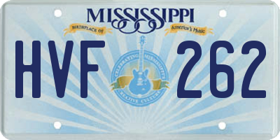 MS license plate HVF262