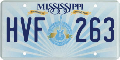 MS license plate HVF263