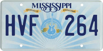 MS license plate HVF264