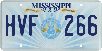 MS license plate HVF266