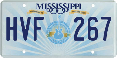 MS license plate HVF267
