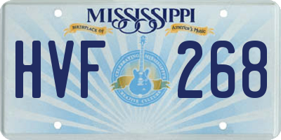 MS license plate HVF268