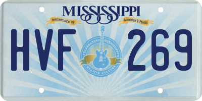 MS license plate HVF269