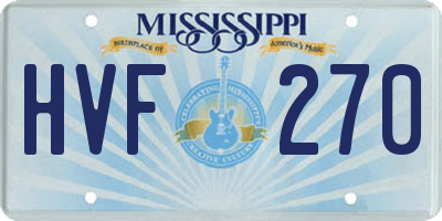 MS license plate HVF270