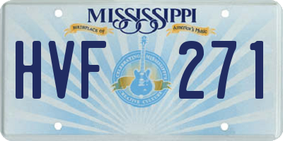 MS license plate HVF271