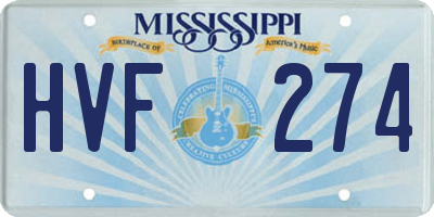MS license plate HVF274