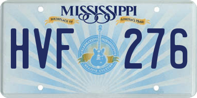 MS license plate HVF276
