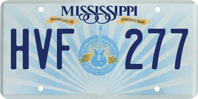 MS license plate HVF277