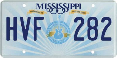 MS license plate HVF282