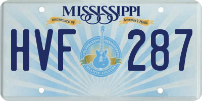 MS license plate HVF287