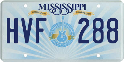 MS license plate HVF288