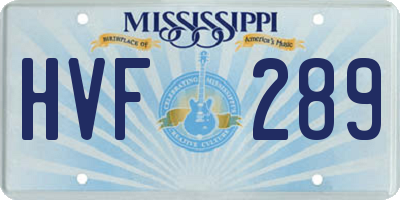 MS license plate HVF289