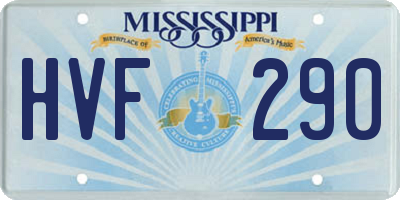 MS license plate HVF290
