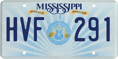 MS license plate HVF291