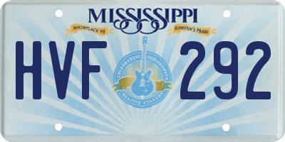 MS license plate HVF292