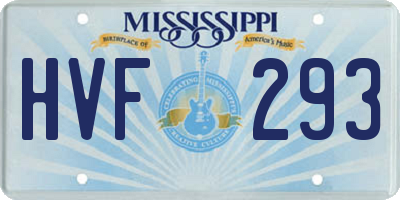 MS license plate HVF293